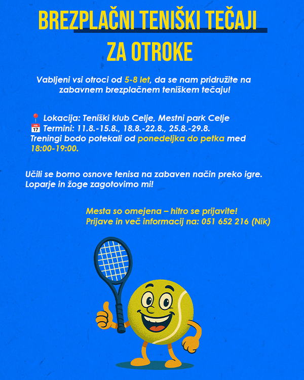 Brezplačni tenis tečaji za otroke